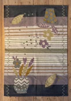Gudrun Sjödén Bestickter Teppich „Flower bed“ aus Bio-Baumwolle