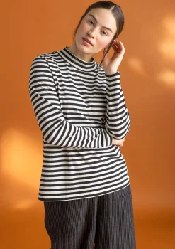 Gudrun Sjödén Gestreiftes Stehkragenshirt aus Bio-Baumwolle