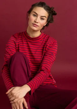 Gudrun Sjödén Gestreiftes Stehkragenshirt aus Bio-Baumwolle