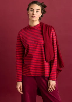Gudrun Sjödén Gestreiftes Stehkragenshirt aus Bio-Baumwolle