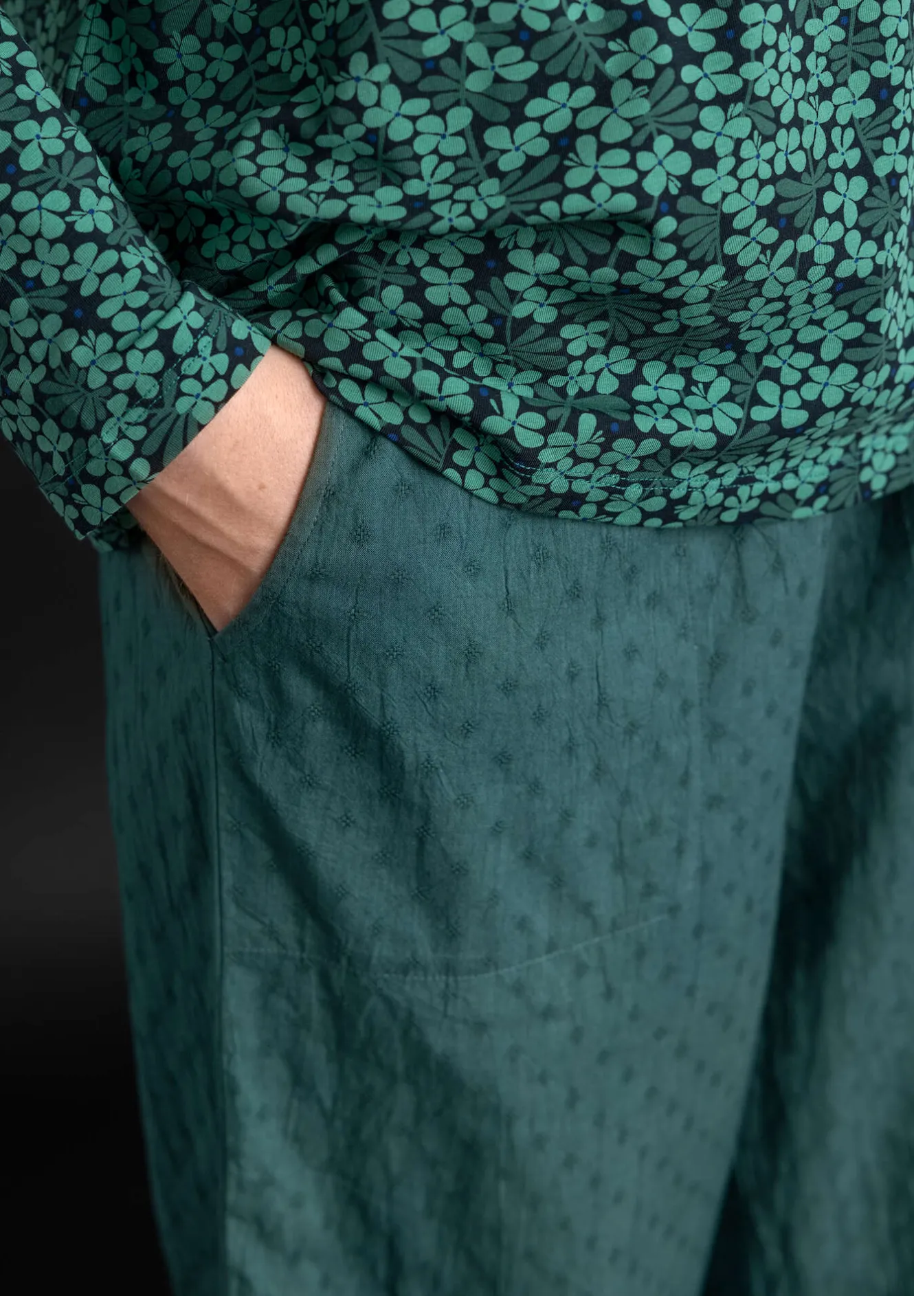 Gudrun Sjödén Hose aus Bio-Baumwolldobby