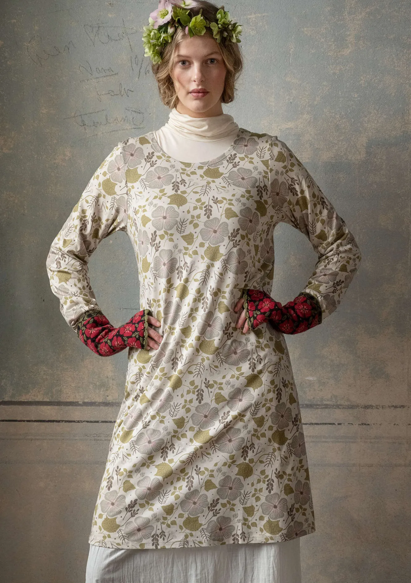 Gudrun Sjödén Jerseykleid „Höstanemone“ aus Bio-Baumwolle/Modal