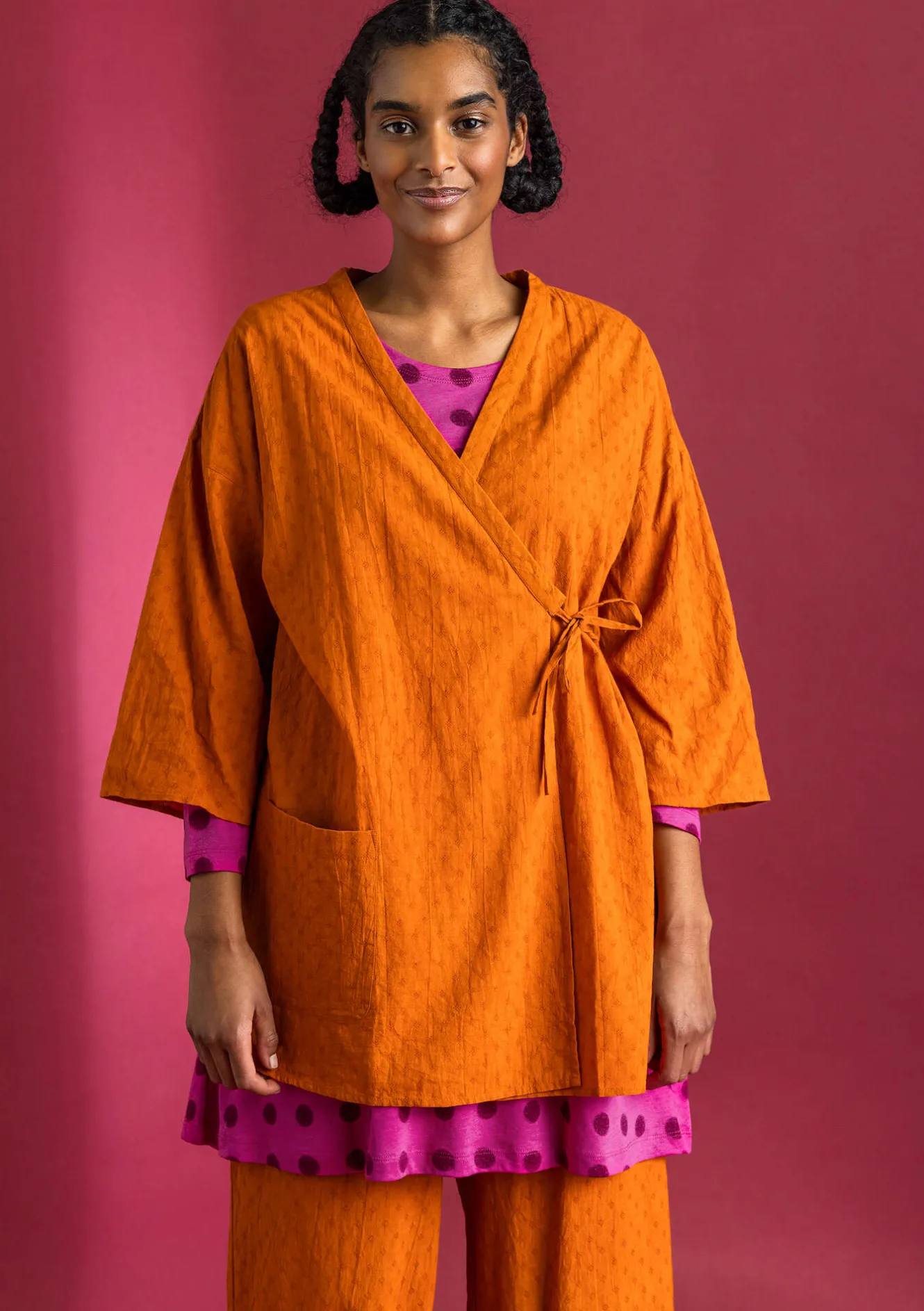 Gudrun Sjödén Kimono aus Bio-Baumwolldobby