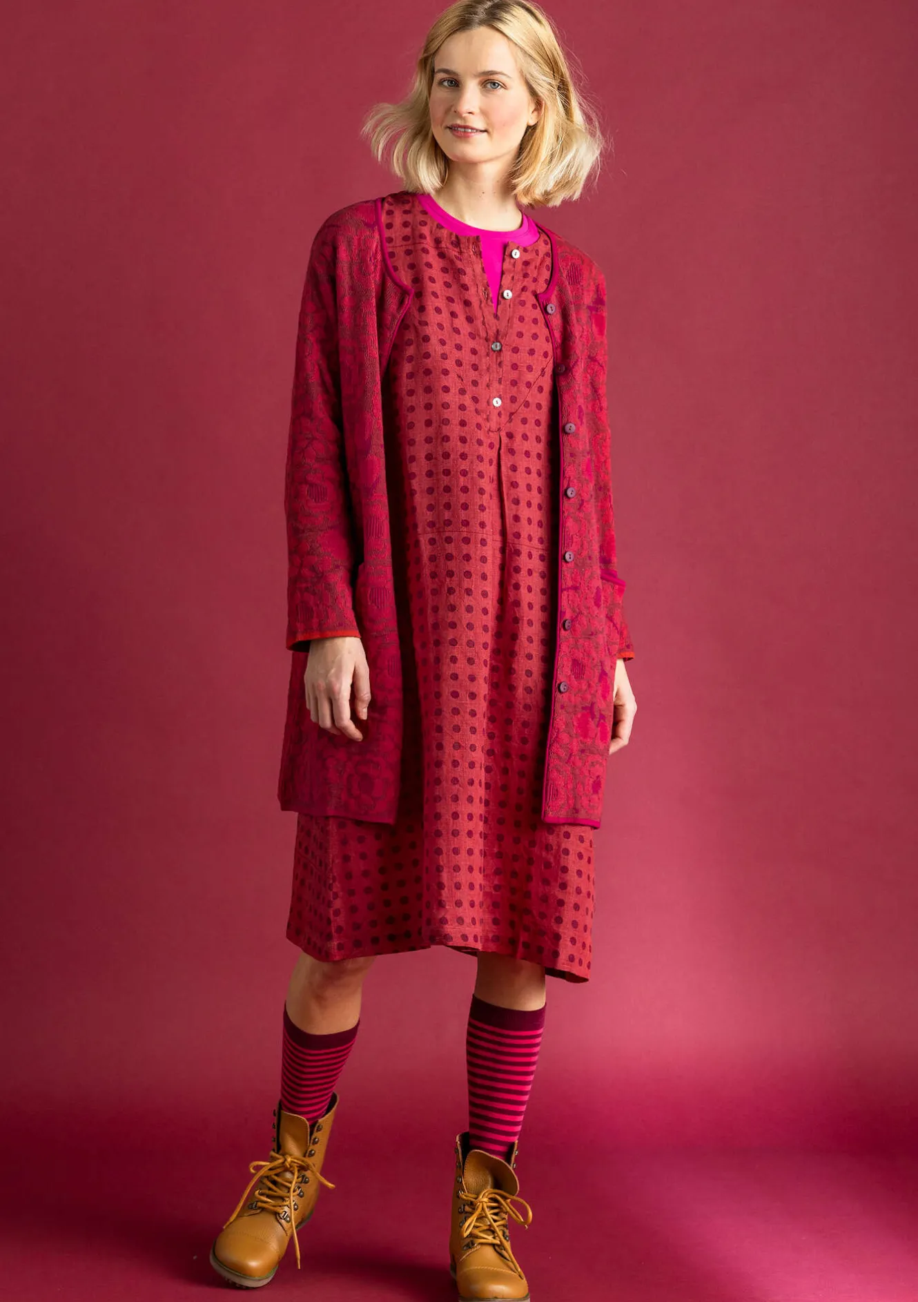 Gudrun Sjödén Langstrickjacke „Astrid“ aus Bio-/Recycling-Baumwolle