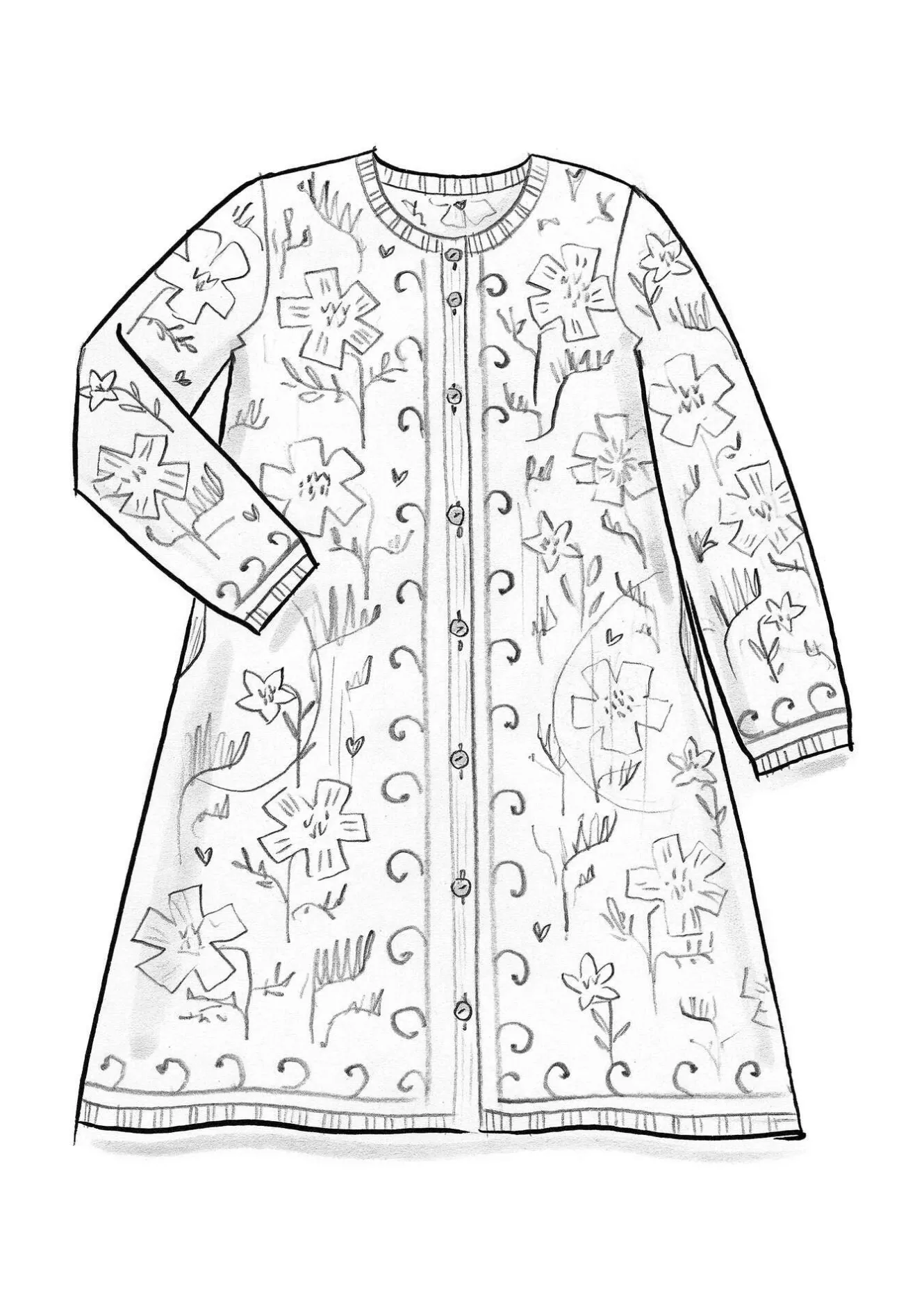 Gudrun Sjödén Langstrickjacke „Gnistra“ aus Bio- und Recycling-Baumwolle/Alpakawollgemisch