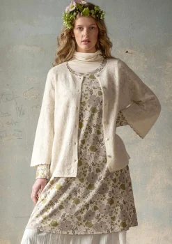 Gudrun Sjödén Pointelle-Strickjacke „Blomstra“ aus Bio-Wolle