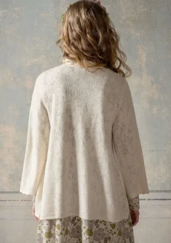 Gudrun Sjödén Pointelle-Strickjacke „Blomstra“ aus Bio-Wolle