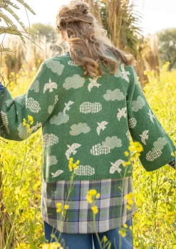 Gudrun Sjödén Strickjacke „Flyttfågel“ aus Recycling-Wollmischung/Recycling-Baumwolle