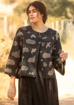 Gudrun Sjödén Strickjacke „Flyttfågel“ aus Recycling-Wollmischung/Recycling-Baumwolle