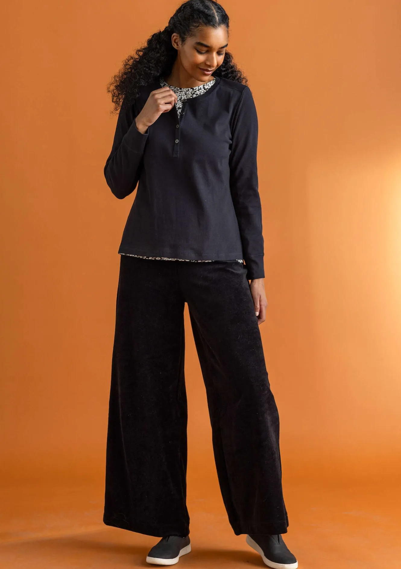 Gudrun Sjödén Velourshose aus Bio-Baumwolle/Recycling-Polyester