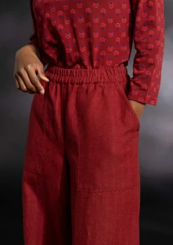 Gudrun Sjödén Webhose „Woodland“ aus Bio-Baumwolle/Leinen
