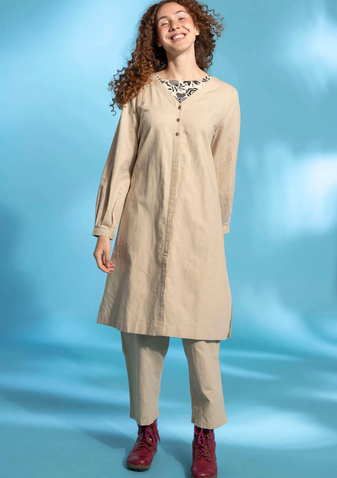 Gudrun Sjödén Webkleid aus Bio-Baumwolle/Leinen