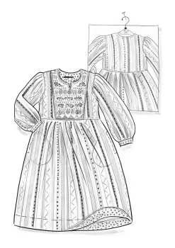 Gudrun Sjödén Webkleid „Jaipur“ aus Wolle/Baumwolle